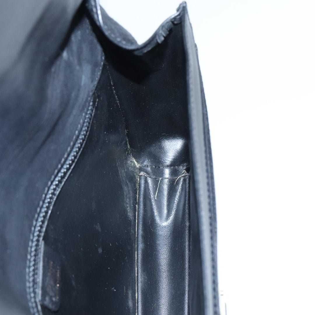Celine Clutch Bag Leather Black Gold Auth bs17759