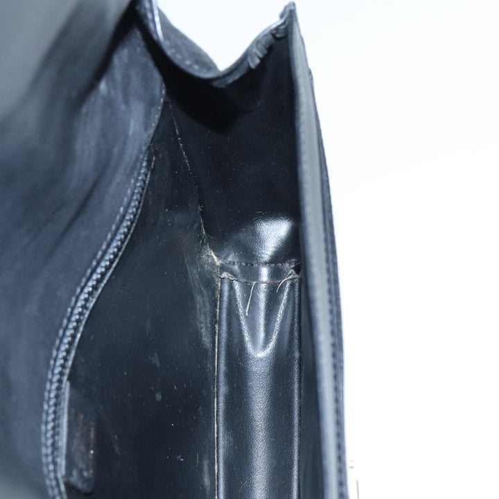 Celine Clutch Bag Leather Black Gold Auth bs17759