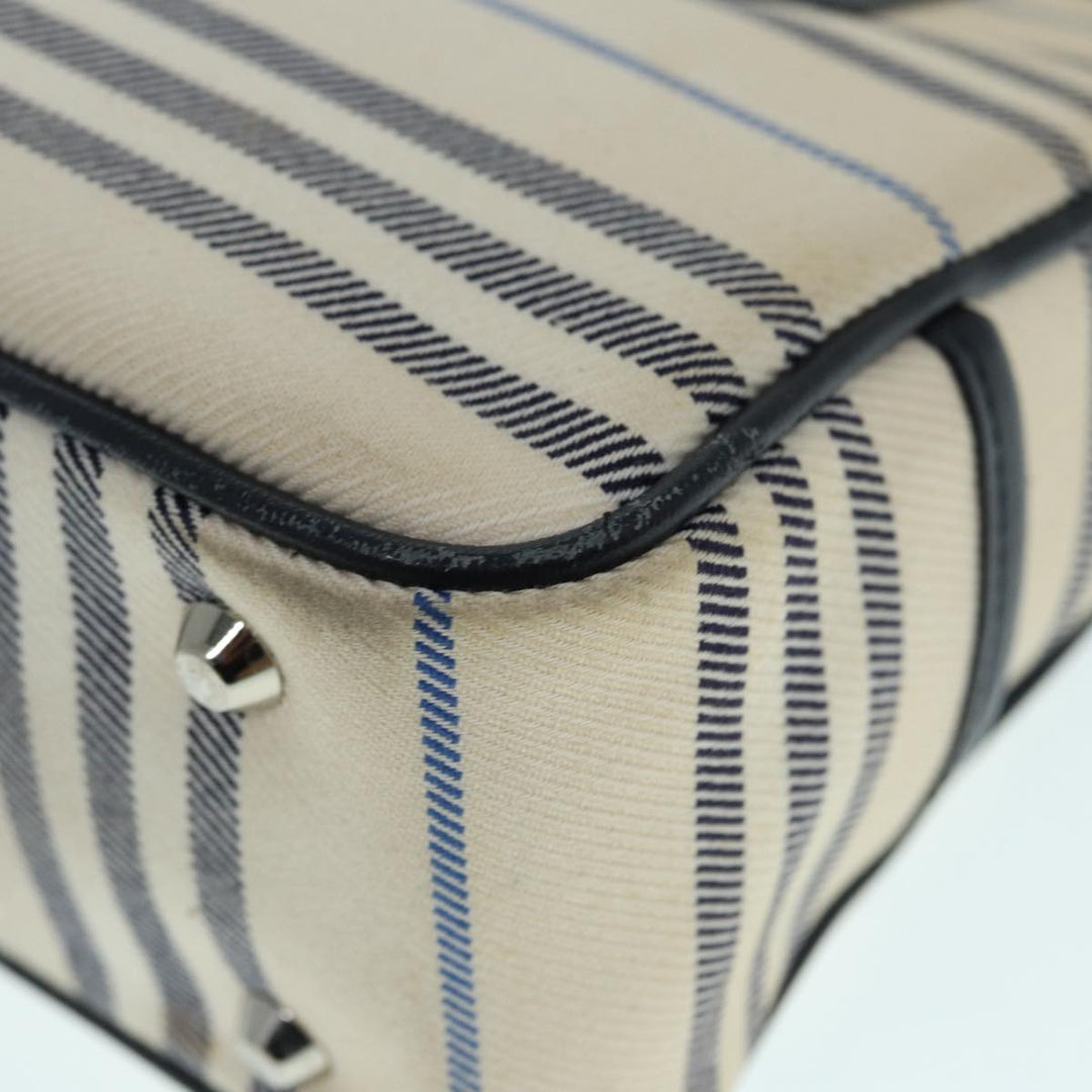 Burberry Shoulder Bag Canvas Beige Silver Auth bs17767
