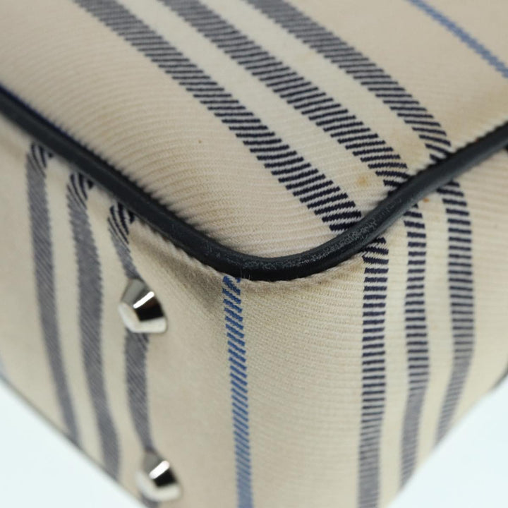 Burberry Shoulder Bag Canvas Beige Silver Auth bs17767