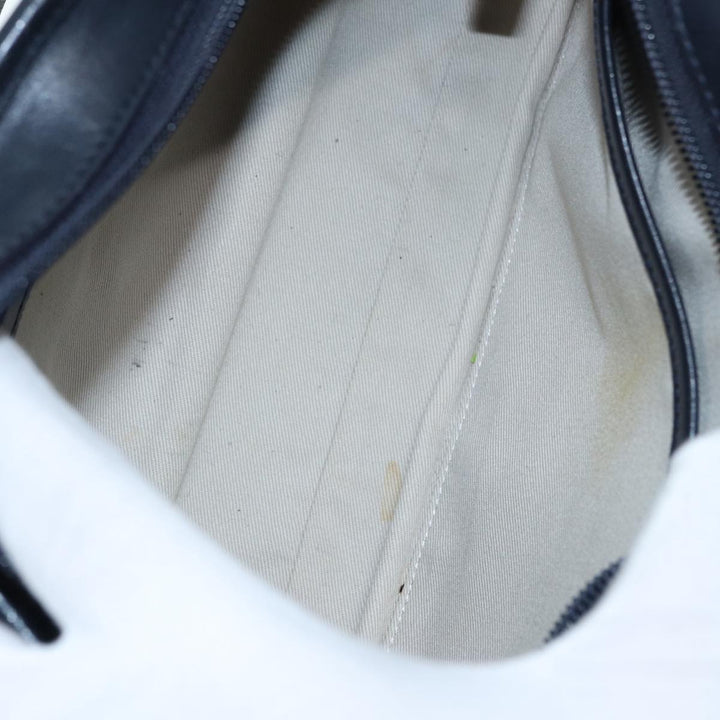 Burberry Shoulder Bag Canvas Beige Silver Auth bs17767