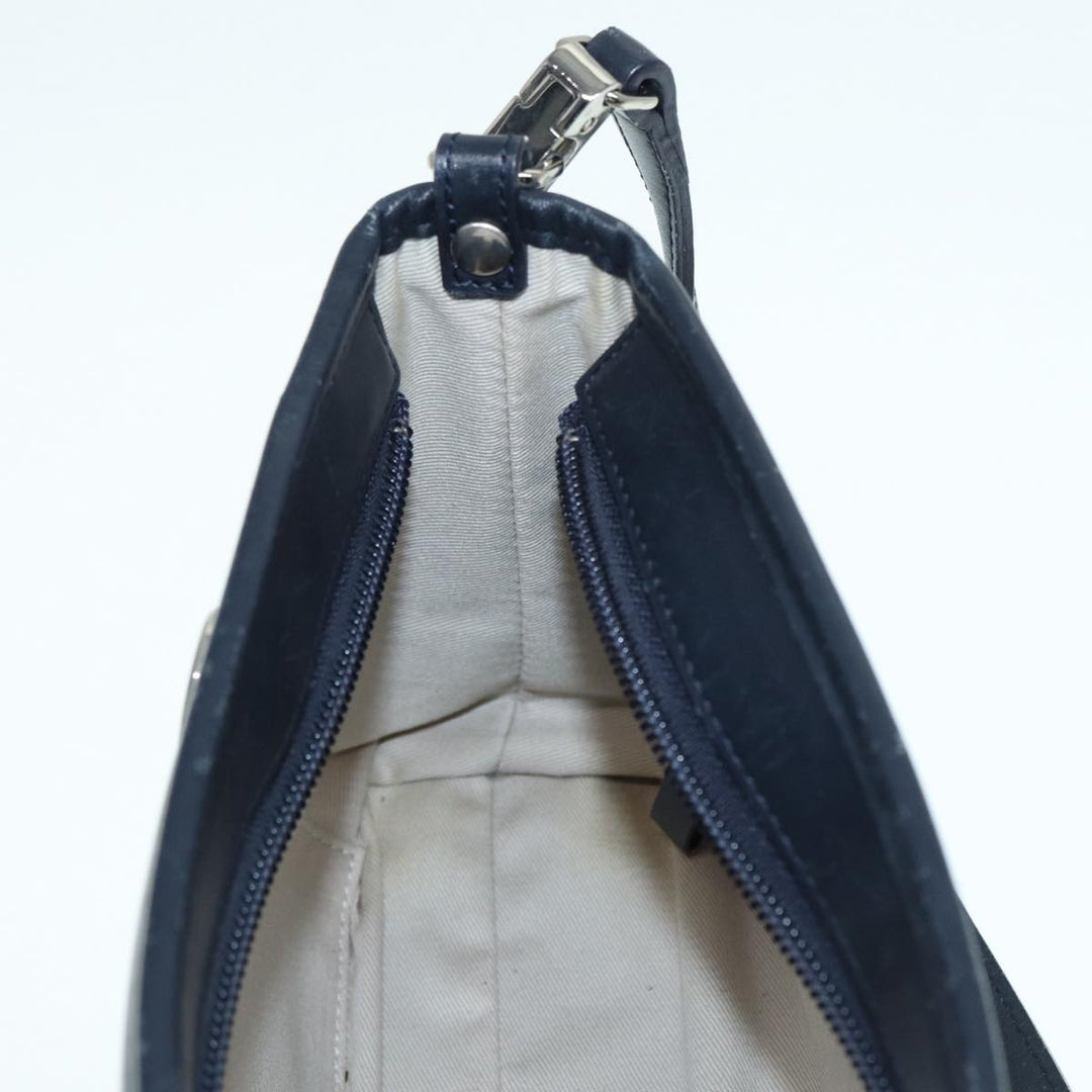 Burberry Shoulder Bag Canvas Beige Silver Auth bs17767