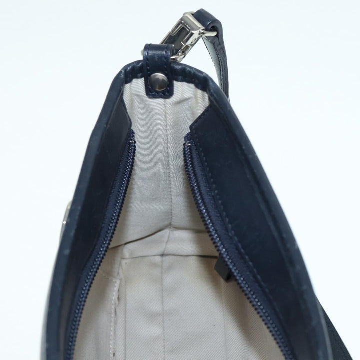 Burberry Shoulder Bag Canvas Beige Silver Auth bs17767