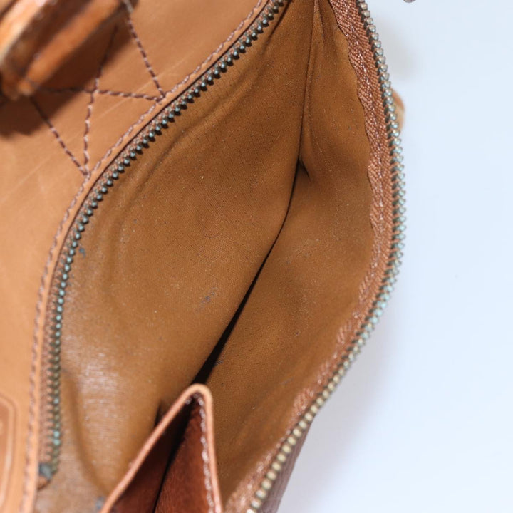 Top Quality BURBERRYSs Boston Bag Leather Brown Auth bs17786