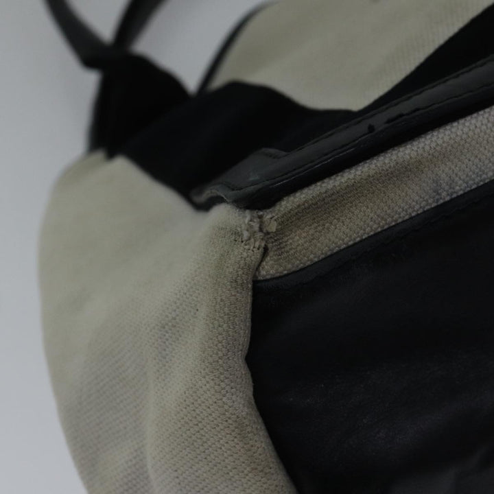 Top Quality Balenciaga Hand Bag Canvas Beige Black Auth bs17795