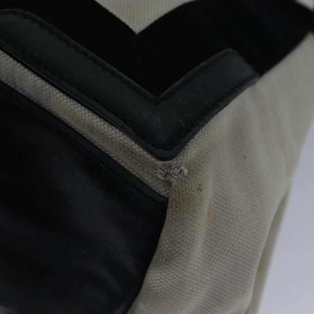Top Quality Balenciaga Hand Bag Canvas Beige Black Auth bs17795