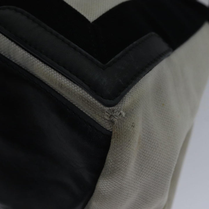 Top Quality Balenciaga Hand Bag Canvas Beige Black Auth bs17795
