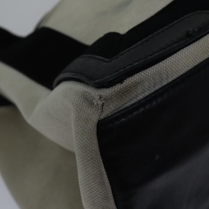 Top Quality Balenciaga Hand Bag Canvas Beige Black Auth bs17795