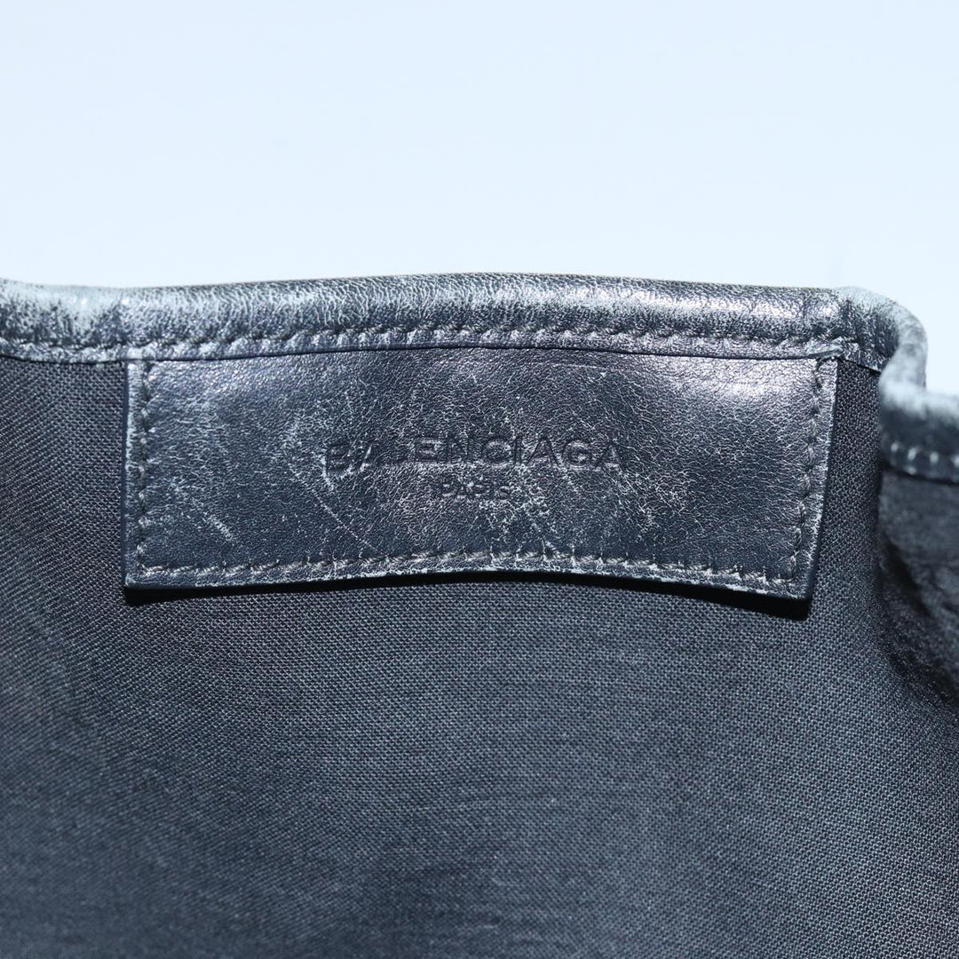 Top Quality Balenciaga Hand Bag Canvas Beige Black Auth bs17795