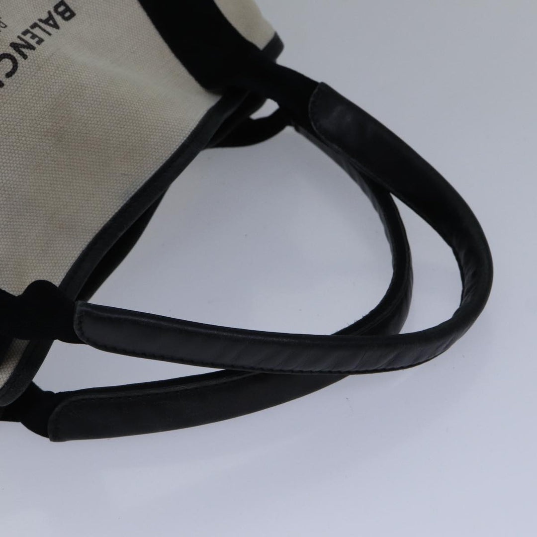 Top Quality Balenciaga Hand Bag Canvas Beige Black Auth bs17795