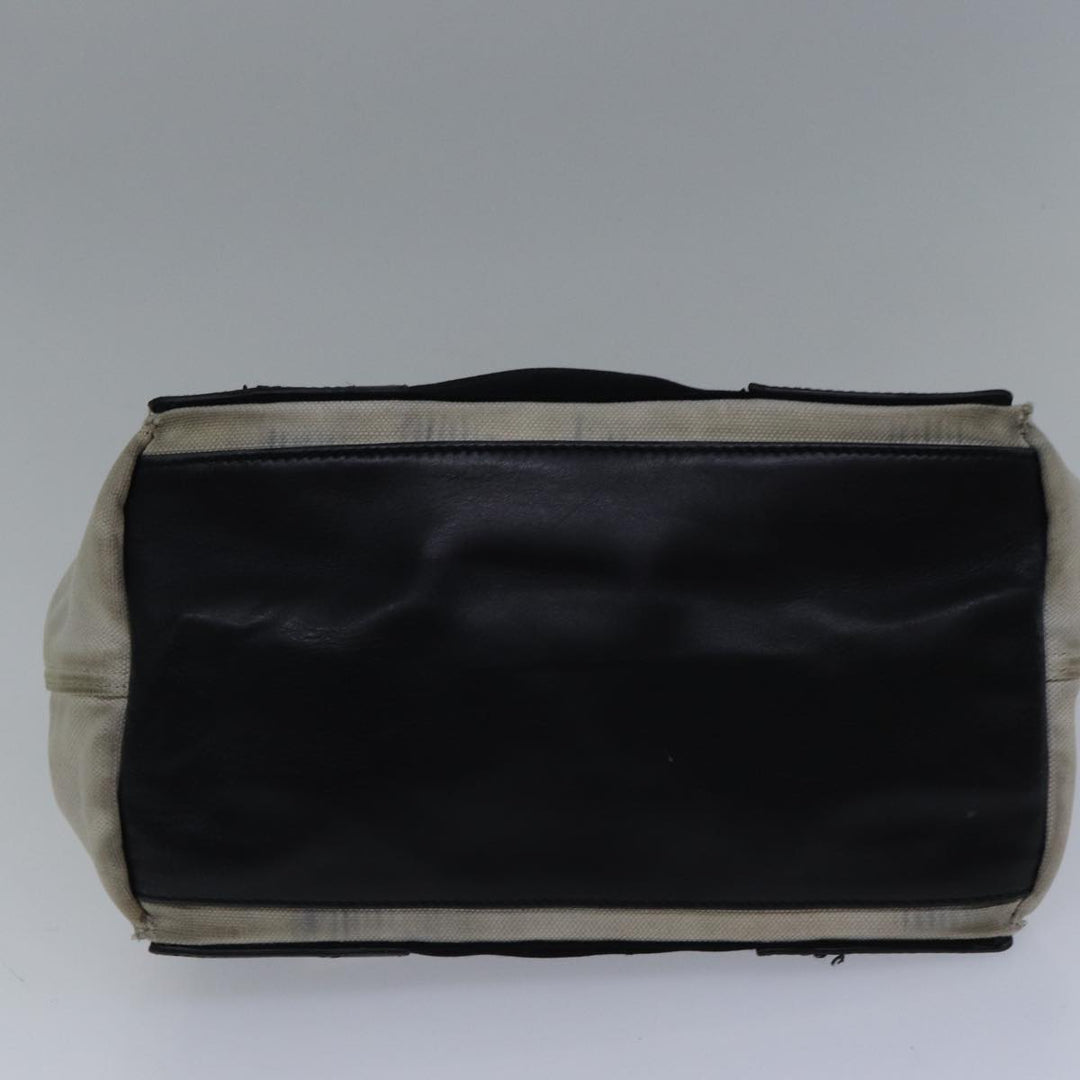 Top Quality Balenciaga Hand Bag Canvas Beige Black Auth bs17795
