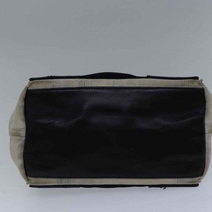 Top Quality Balenciaga Hand Bag Canvas Beige Black Auth bs17795