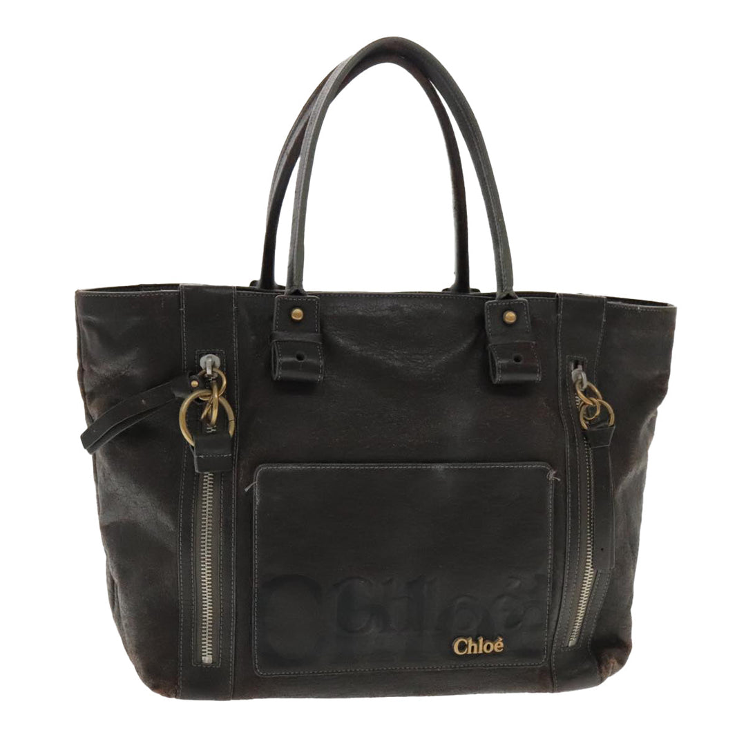 Chloe Eclipse Tote Bag Leather Brown bs17797