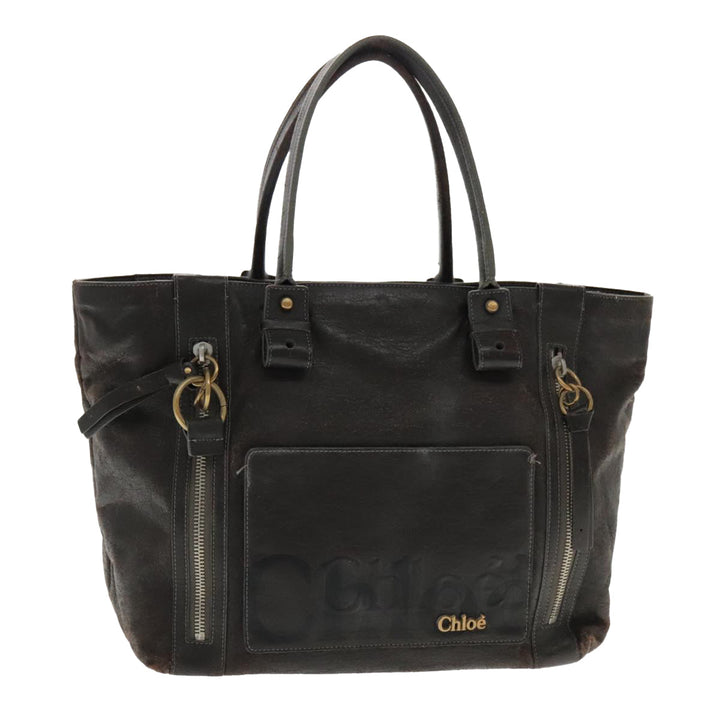 Chloe Eclipse Tote Bag Leather Brown bs17797
