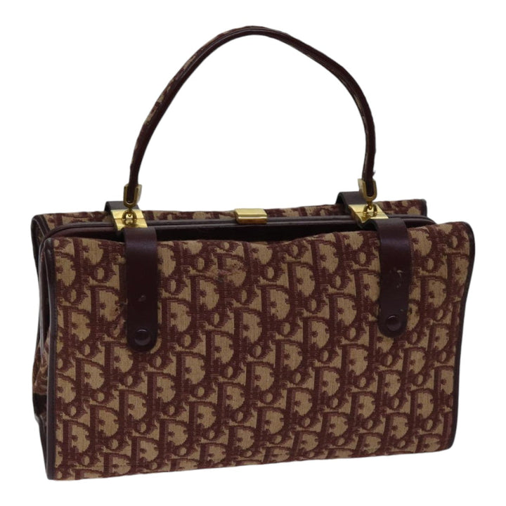 CHRISTIAN Top quality Dior Trotter Canvas Hand Bag Canvas Red Auth bs17799