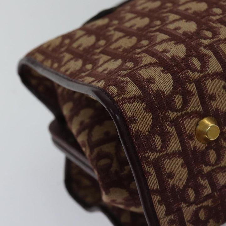 CHRISTIAN Top quality Dior Trotter Canvas Hand Bag Canvas Red Auth bs17799