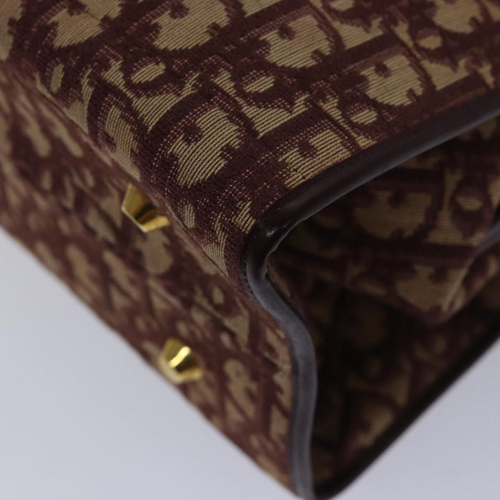 CHRISTIAN Top quality Dior Trotter Canvas Hand Bag Canvas Red Auth bs17799