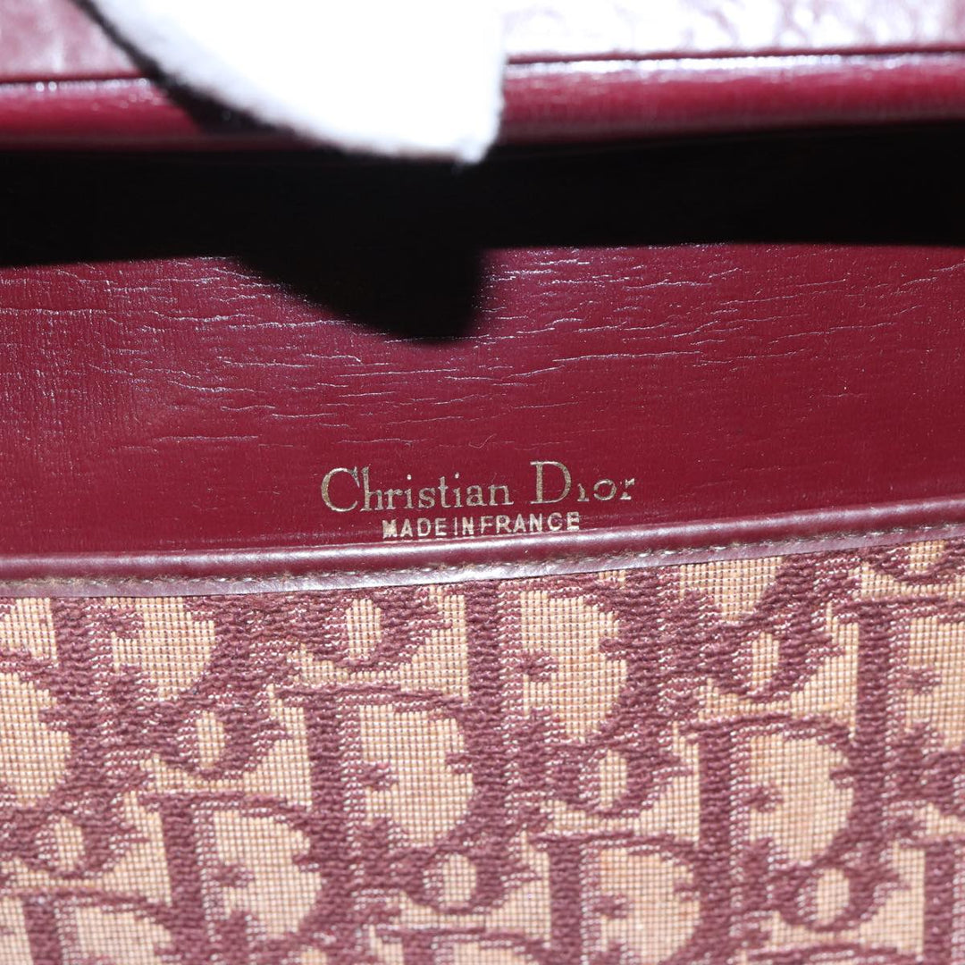 CHRISTIAN Top quality Dior Trotter Canvas Hand Bag Canvas Red Auth bs17799