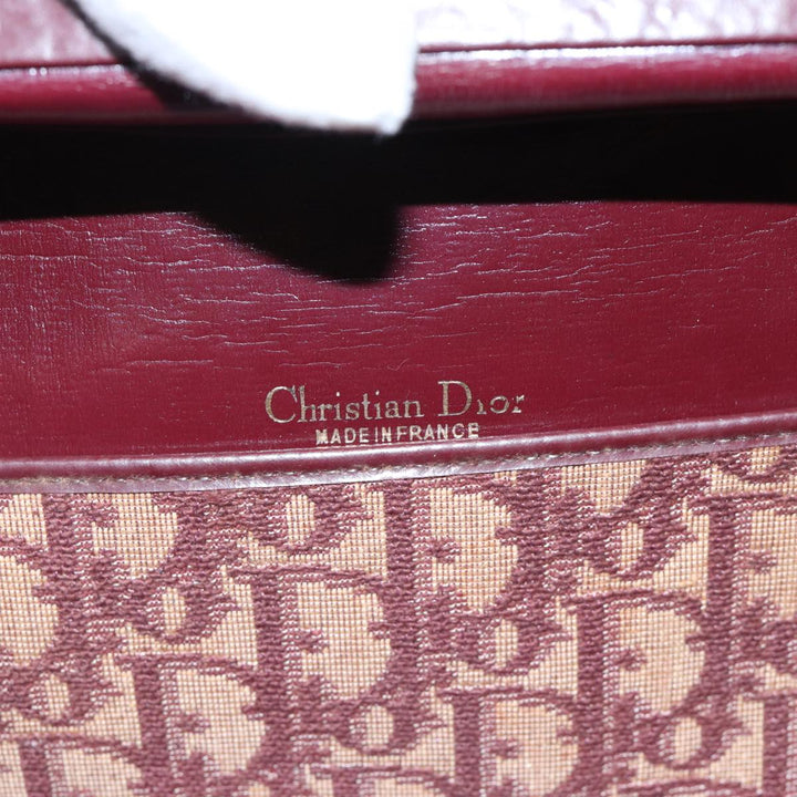 CHRISTIAN Top quality Dior Trotter Canvas Hand Bag Canvas Red Auth bs17799