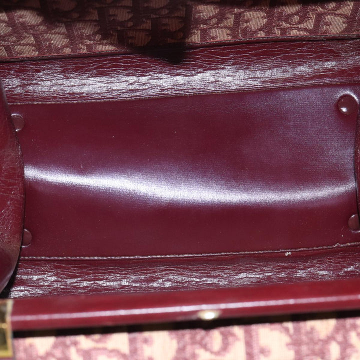 CHRISTIAN Top quality Dior Trotter Canvas Hand Bag Canvas Red Auth bs17799