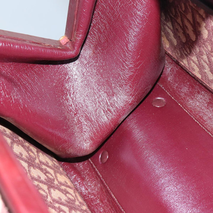 CHRISTIAN Top quality Dior Trotter Canvas Hand Bag Canvas Red Auth bs17799