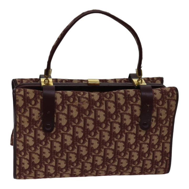 CHRISTIAN Top quality Dior Trotter Canvas Hand Bag Canvas Red Auth bs17799
