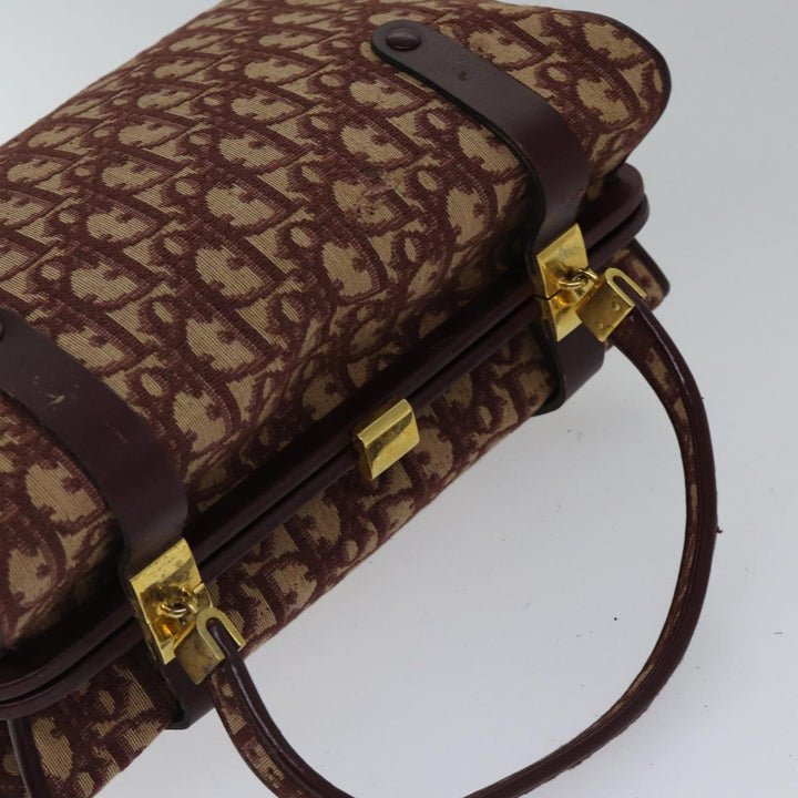 CHRISTIAN Top quality Dior Trotter Canvas Hand Bag Canvas Red Auth bs17799