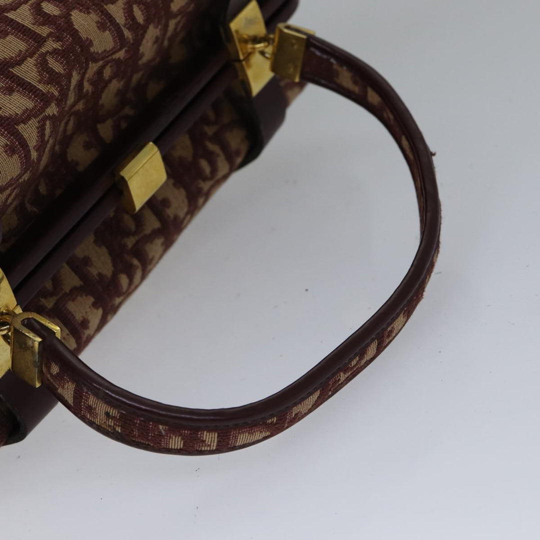 CHRISTIAN Top quality Dior Trotter Canvas Hand Bag Canvas Red Auth bs17799