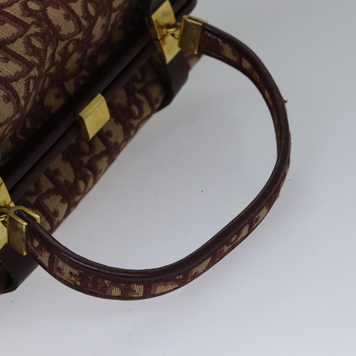 CHRISTIAN Top quality Dior Trotter Canvas Hand Bag Canvas Red Auth bs17799
