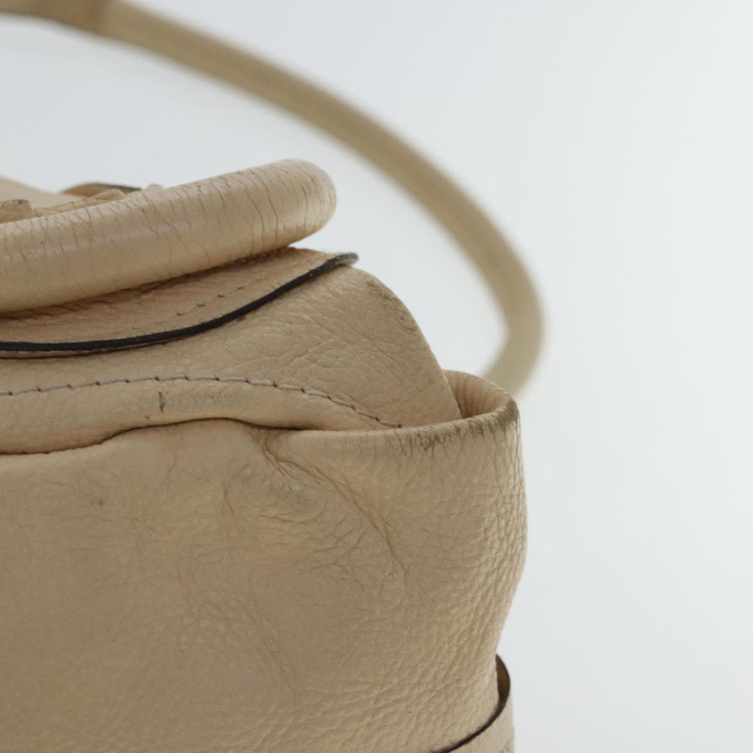 Chloe Paraty Shoulder Bag Leather 2way Beige Gold bs19071