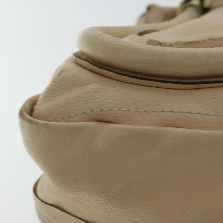 Chloe Paraty Shoulder Bag Leather 2way Beige Gold bs19071