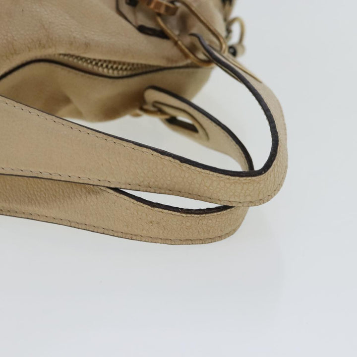 Chloe Paraty Shoulder Bag Leather 2way Beige Gold bs19071