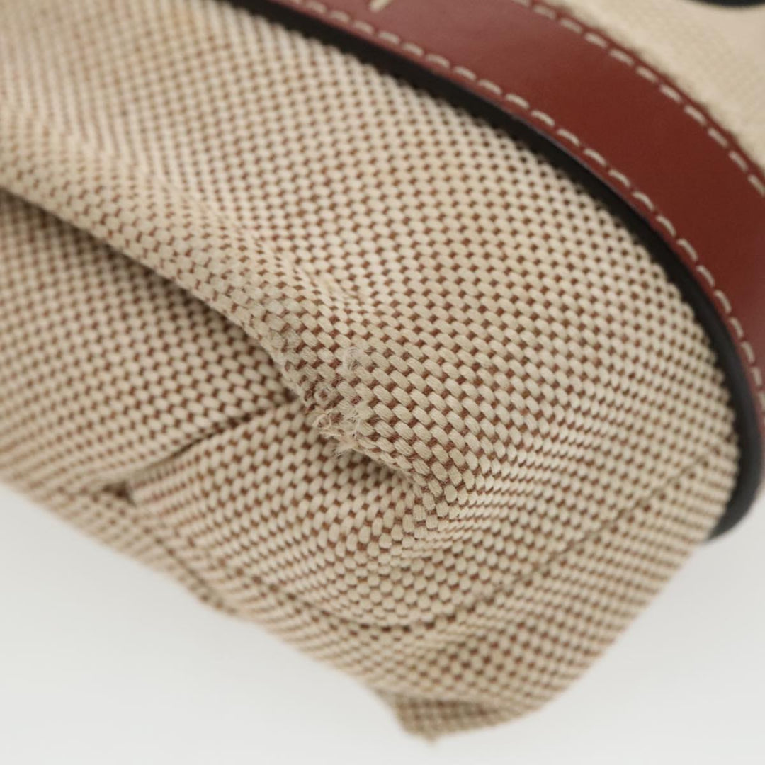 Chloe Woody Small Hand Bag Canvas Beige bs19362