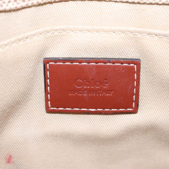 Chloe Woody Small Hand Bag Canvas Beige bs19362