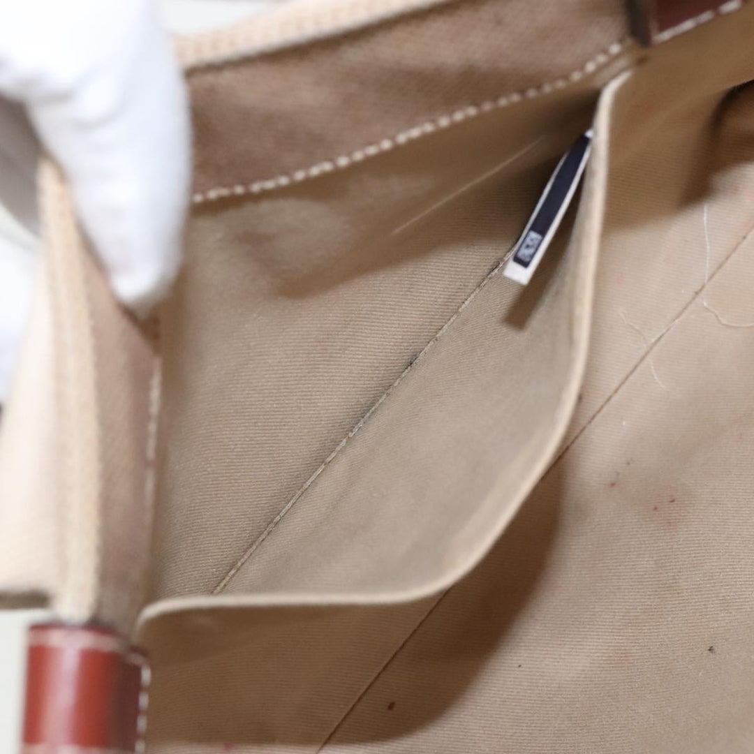 Chloe Woody Small Hand Bag Canvas Beige bs19362