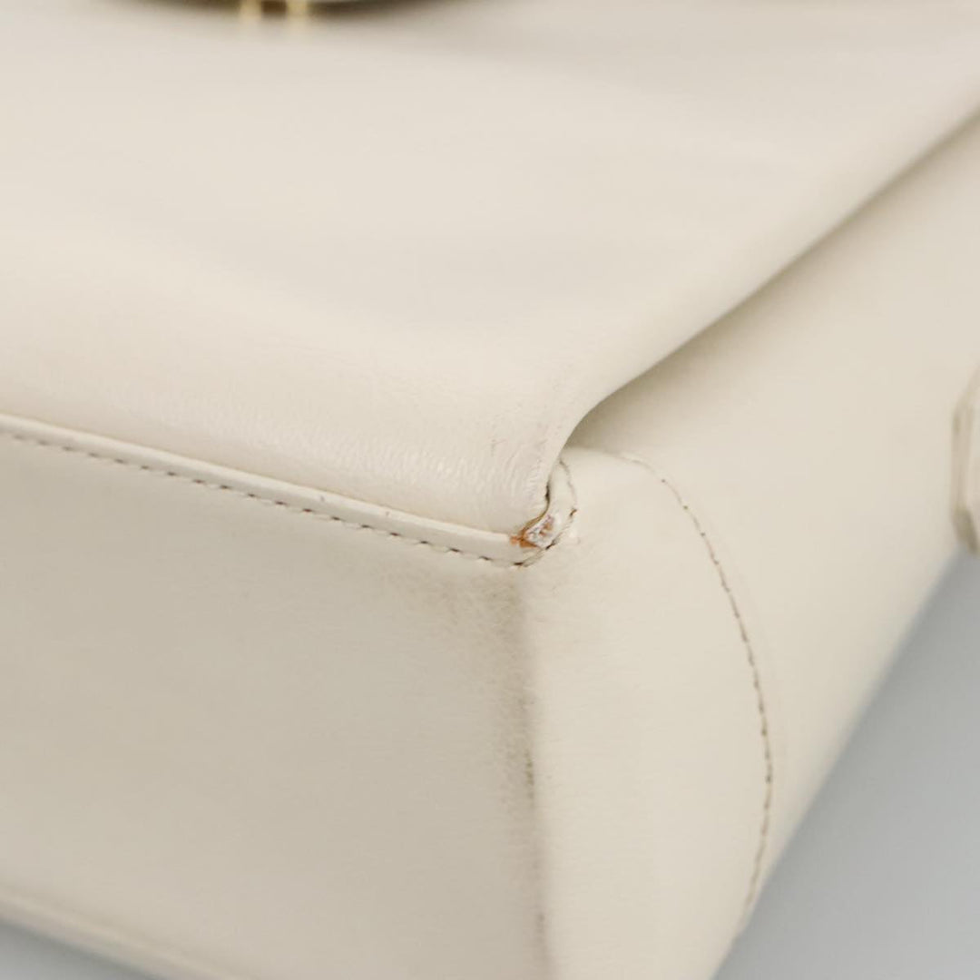 Chloe Shoulder Bag Leather White Gold bs19364