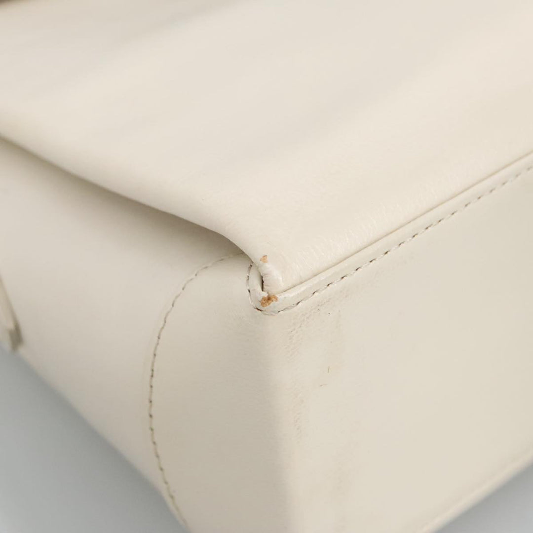 Chloe Shoulder Bag Leather White Gold bs19364