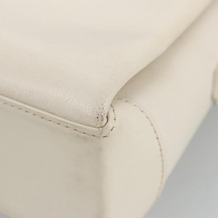 Chloe Shoulder Bag Leather White Gold bs19364