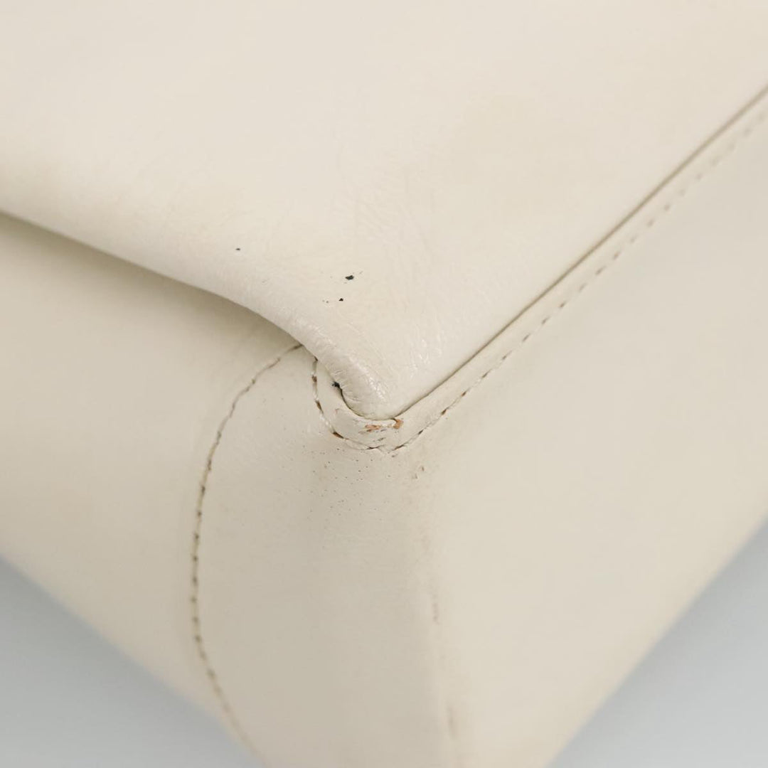 Chloe Shoulder Bag Leather White Gold bs19364