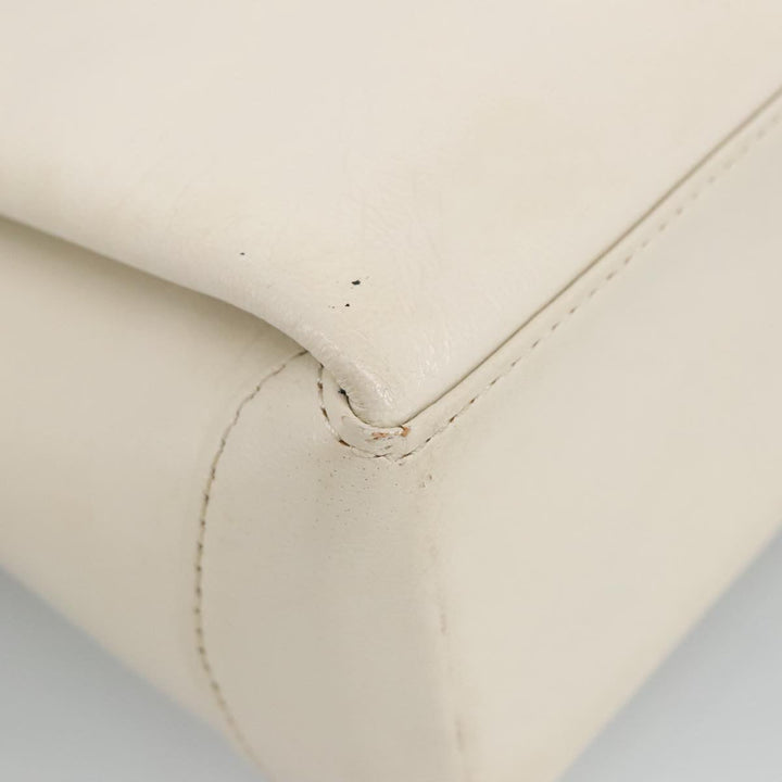 Chloe Shoulder Bag Leather White Gold bs19364
