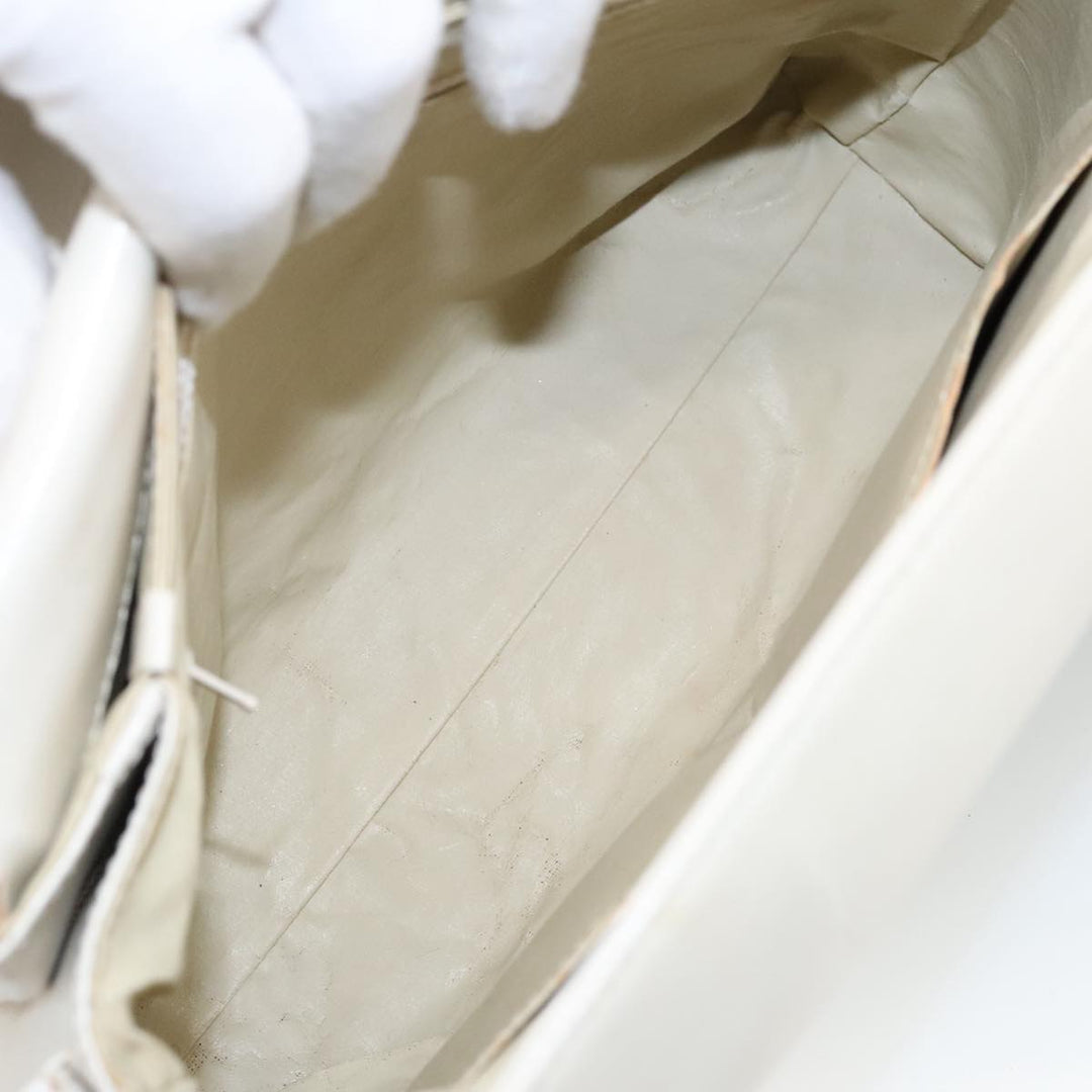 Chloe Shoulder Bag Leather White Gold bs19364