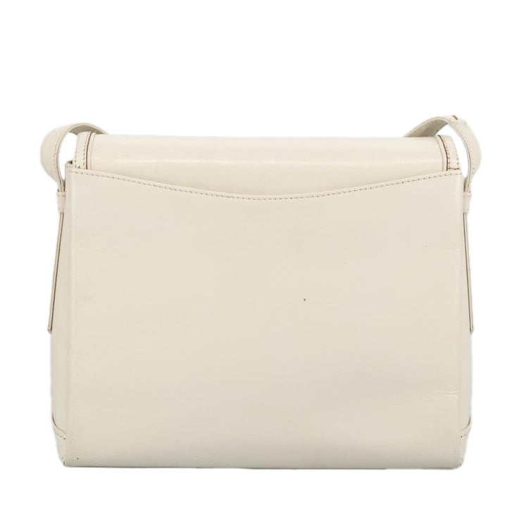 Chloe Shoulder Bag Leather White Gold bs19364