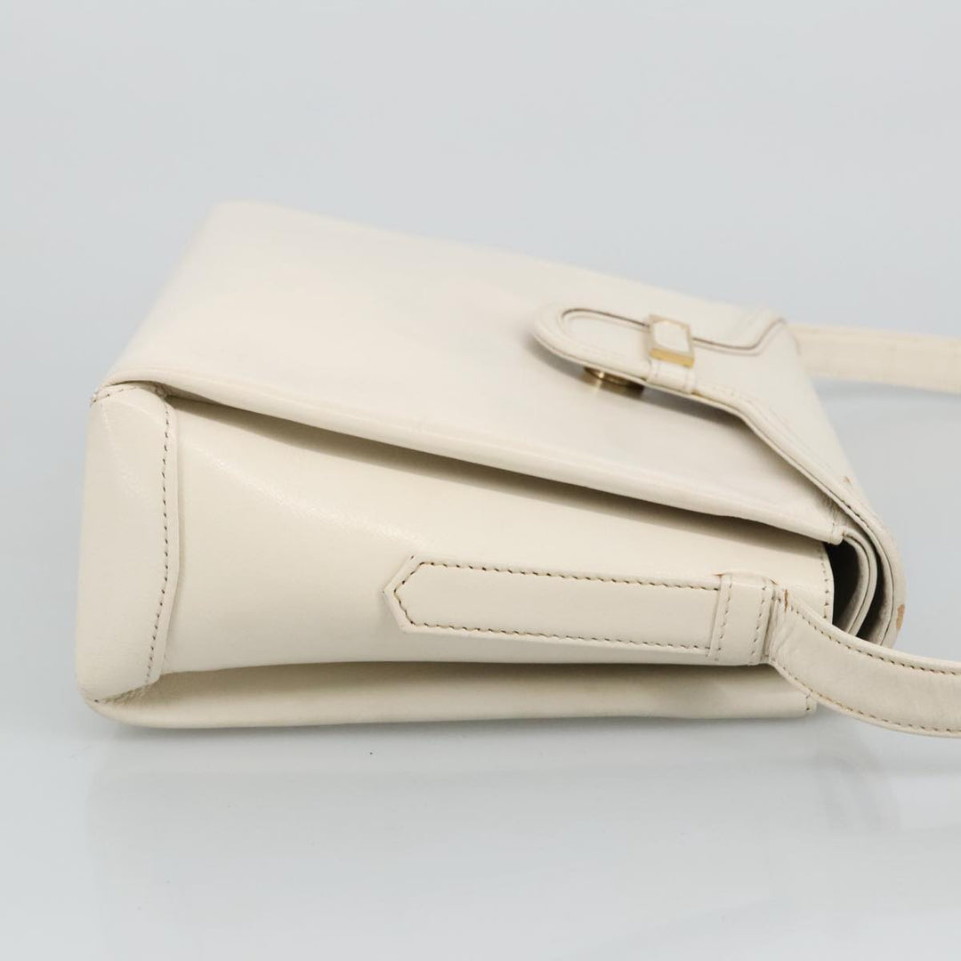 Chloe Shoulder Bag Leather White Gold bs19364
