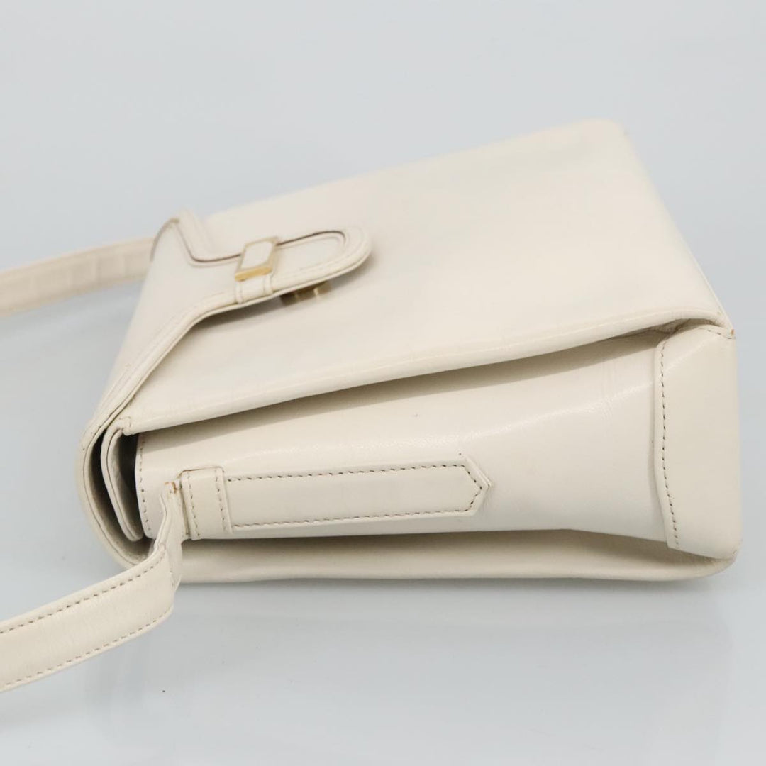 Chloe Shoulder Bag Leather White Gold bs19364