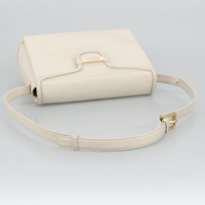 Chloe Shoulder Bag Leather White Gold bs19364
