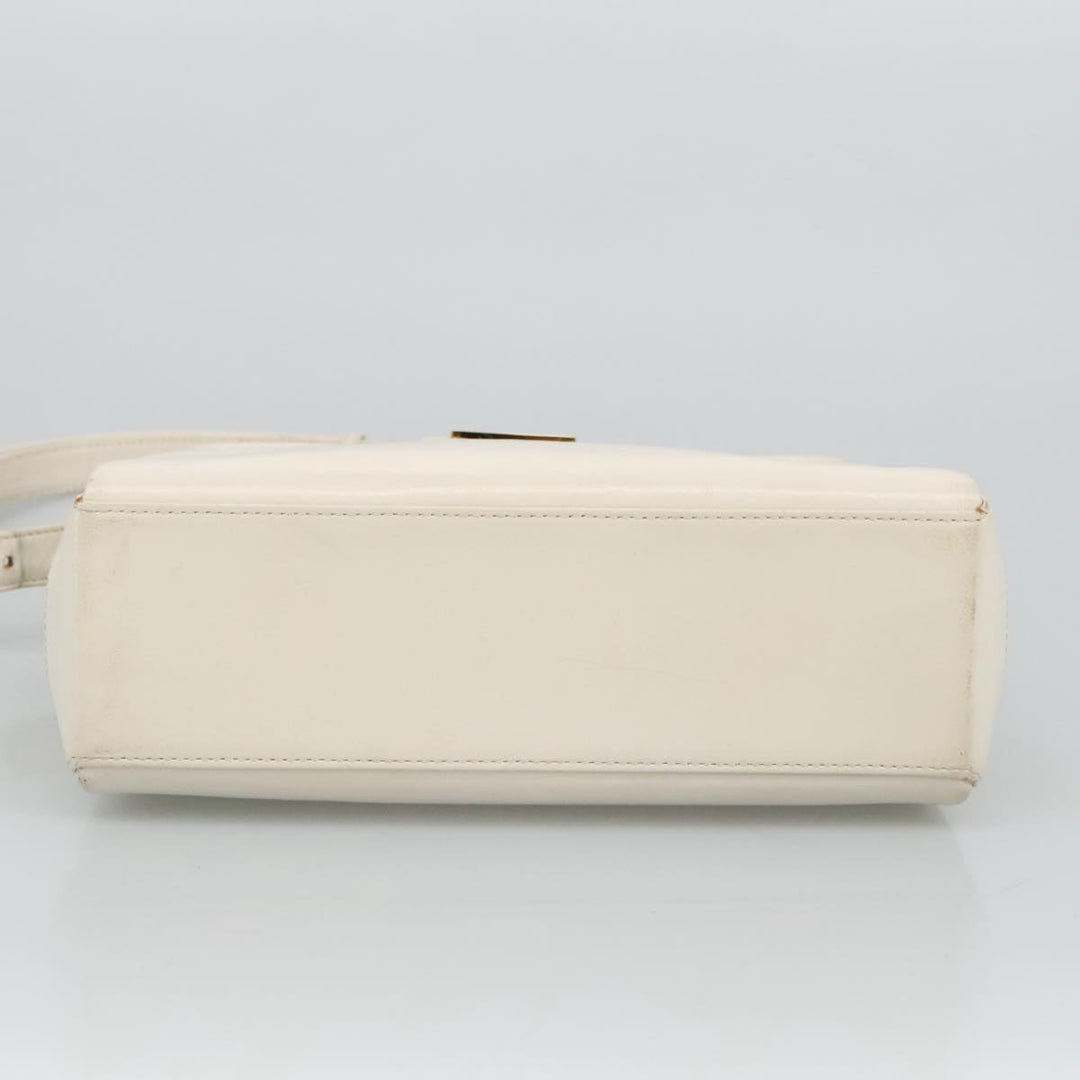 Chloe Shoulder Bag Leather White Gold bs19364