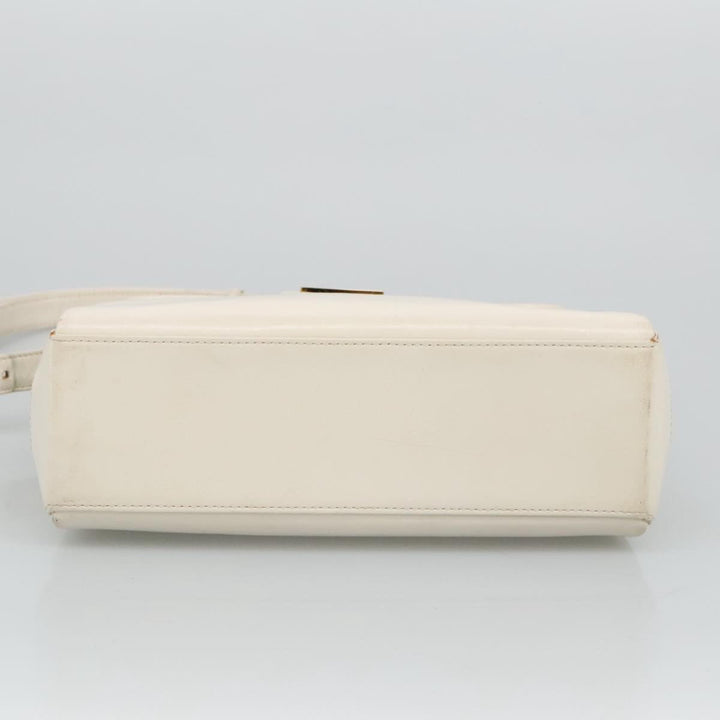 Chloe Shoulder Bag Leather White Gold bs19364