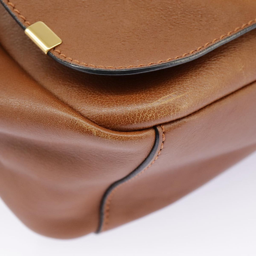 Chloe Indy Shoulder Bag Leather Brown Gold bs19389