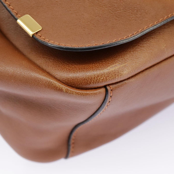 Chloe Indy Shoulder Bag Leather Brown Gold bs19389