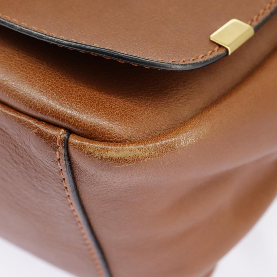 Chloe Indy Shoulder Bag Leather Brown Gold bs19389